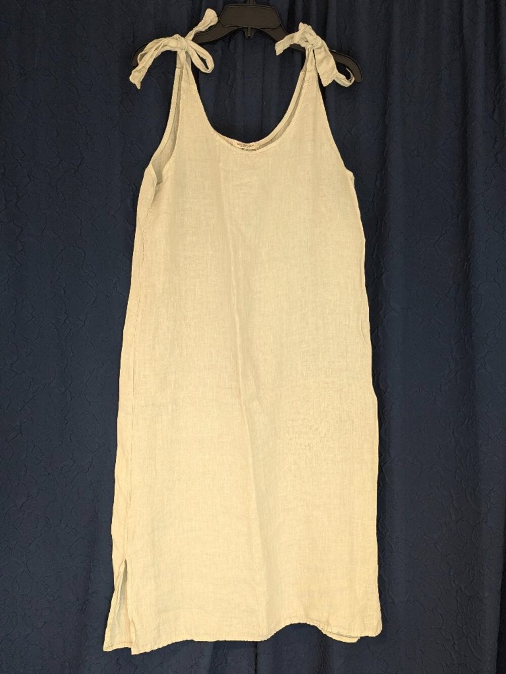 Valentina Naldi Cream Linen Dress, Size Large